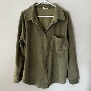 Plus Size Corduroy Shirt Jacket 💚 1X